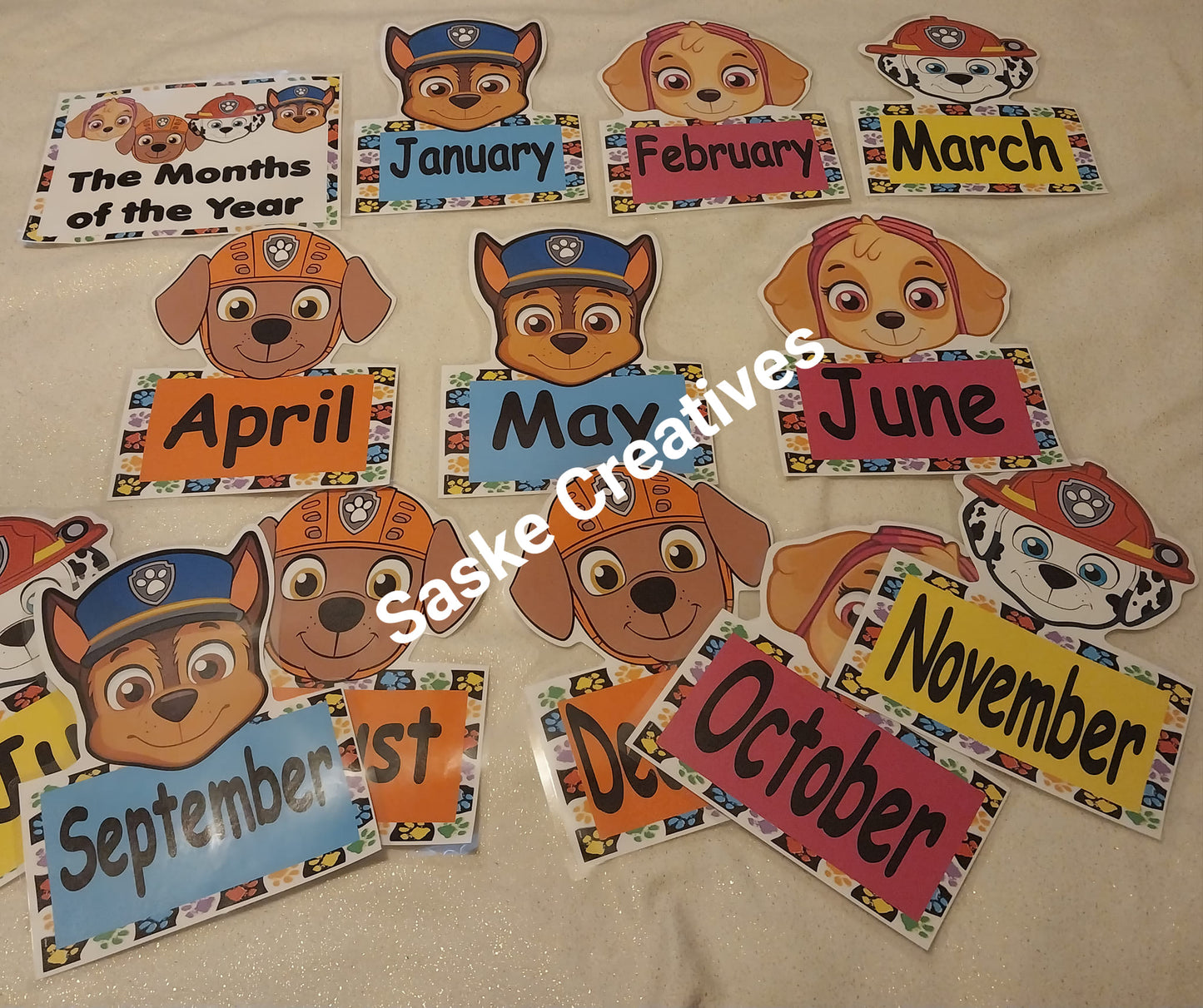 Months of the Year Paw Patrol