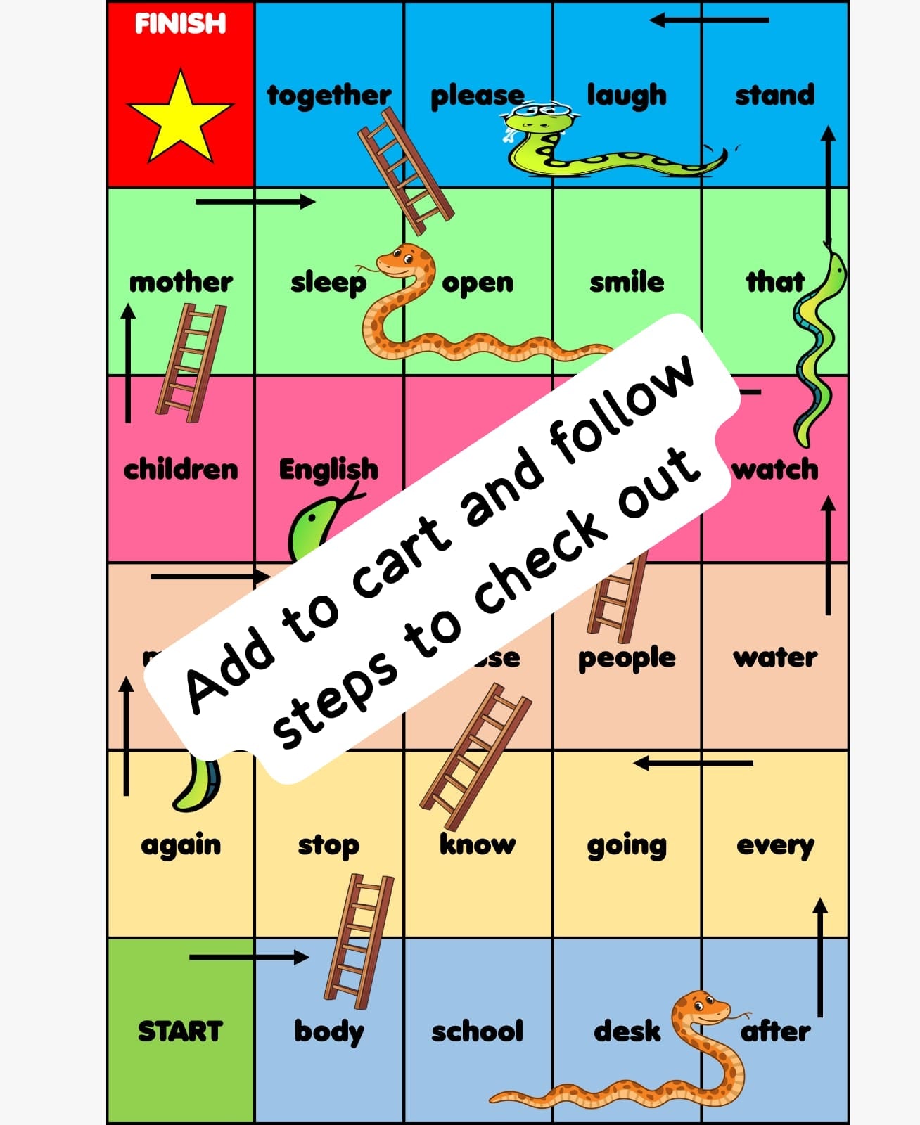 Snake and Ladder Sight Word Version