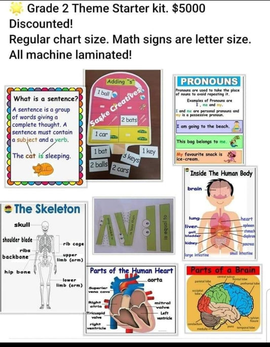 Grade 2 Starter charts for Term 1