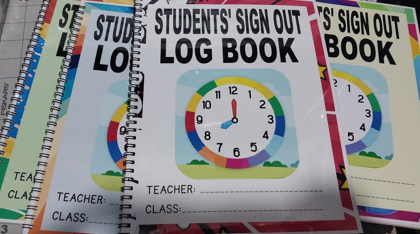STUDENT SIGN IN SIGN OUT BOOK