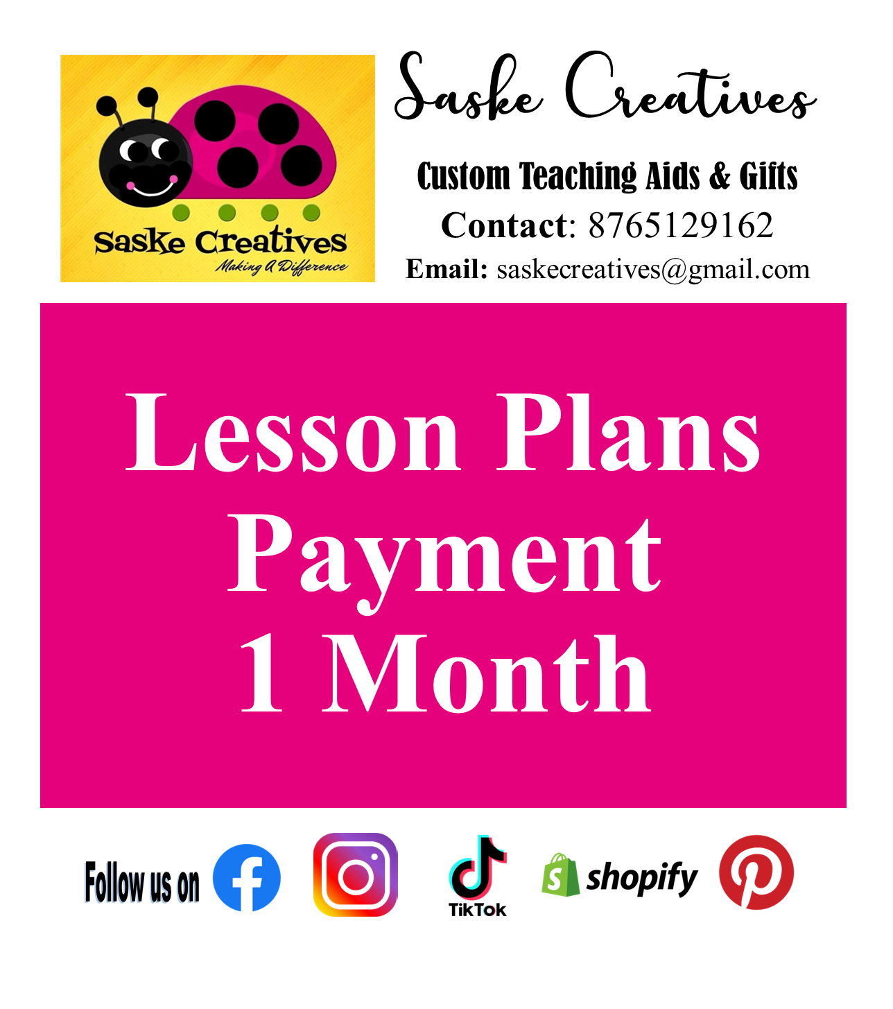 LESSON PLAN PAYMENT 1 MONTH
