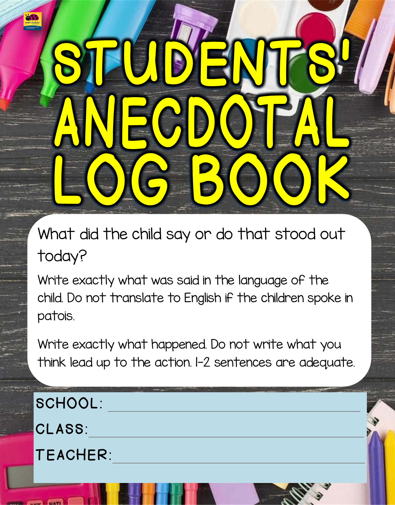 ANECDOTAL LOGBOOK
