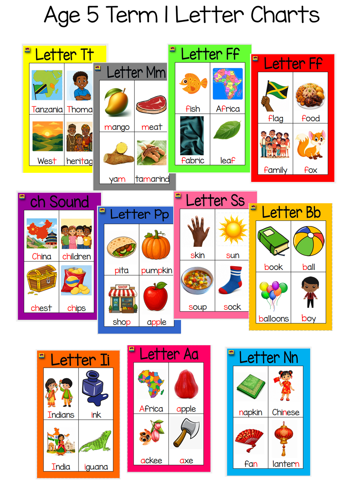 AGE 5 TERM 1 LETTER CHARTS