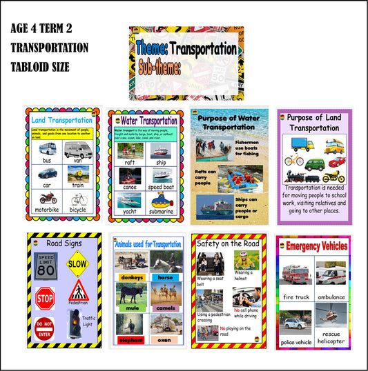 Term 2 Transportation Charts Age 4