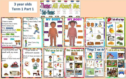 Term 1 Age 3 Theme Charts "All About Me"