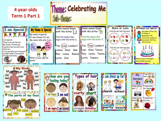 Term 1 Age 4 Theme Charts "Celebrating Me"