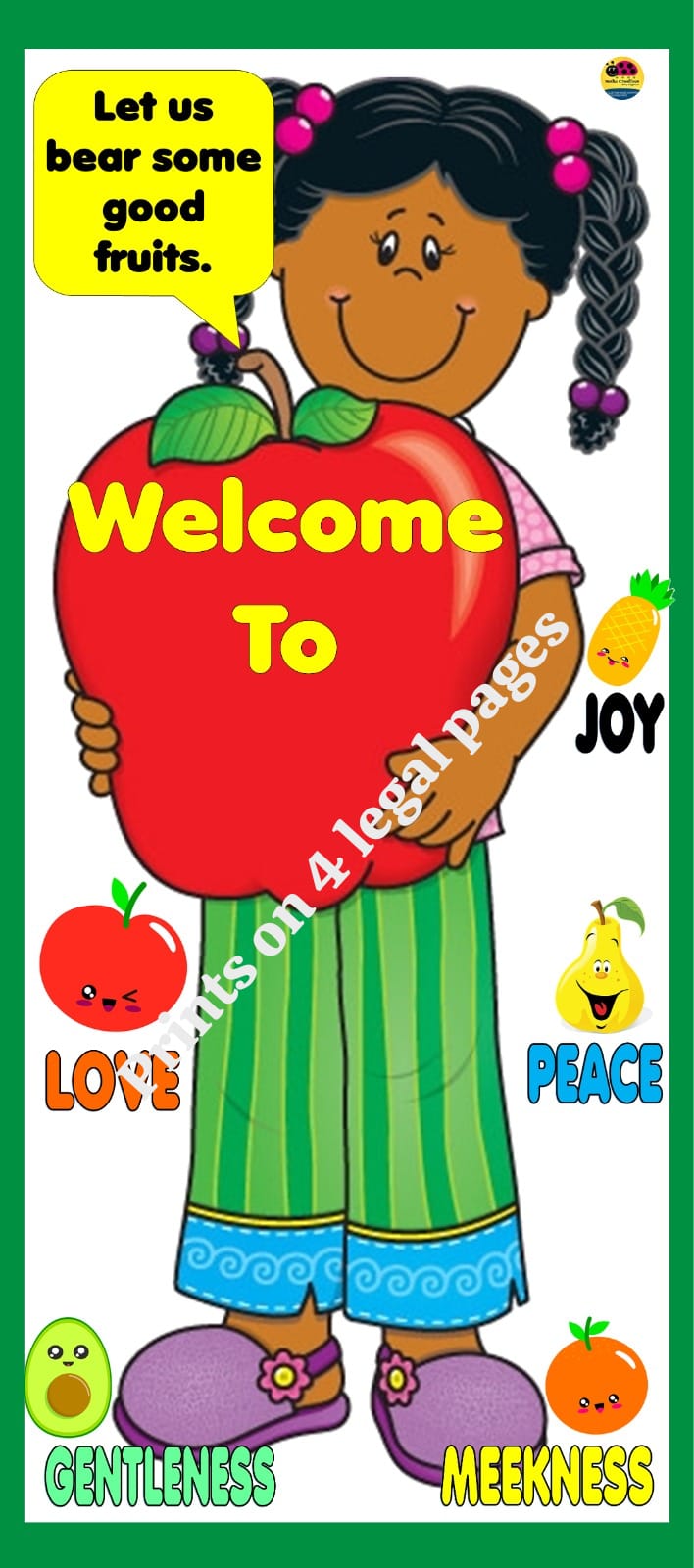 Welcome Chart- Girl with Apple