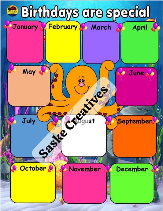 Birthday Chart Octopus Style